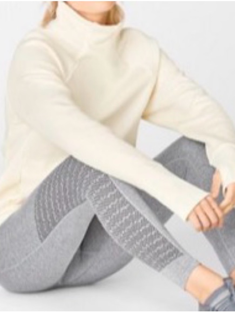Fabletics XL Zaylee Funnel neck tunic in cream